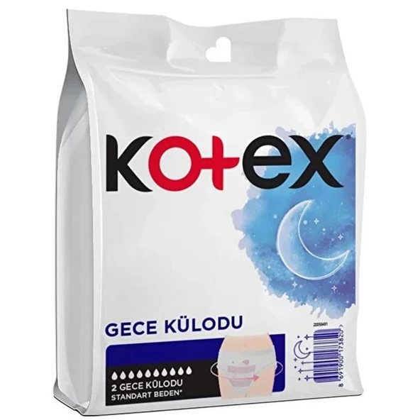 Kotex Gece Külodu / Külot Standart Beden Yoğun ReGl Dönemine Özel Paket içi 2 Adet ürün görseli 1