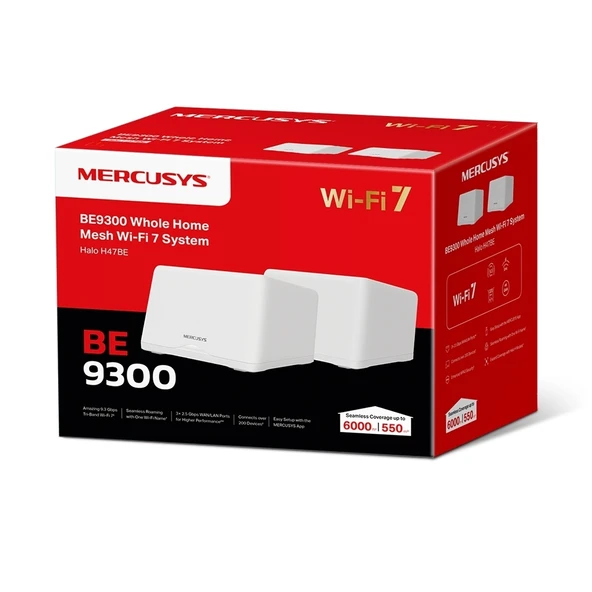 TP-LINK MERCUSYS HALO H47BE2-pack BE9300 MBPS MESH Wi-Fi7 ürün görseli 1
