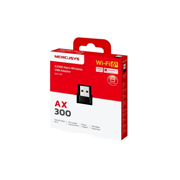 TP-LINK MERCUSYS MA14N AX300 NANO WIFI DUAL BAND USB 2.0 ADAPTÖR ürün görseli 1