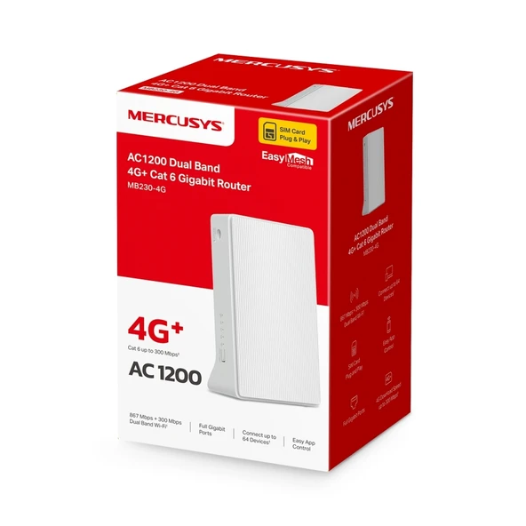 TP-LINK MERCUSYS MB230-4G AC1200 Wi-Fi 4G+ LTE ROUTER ürün görseli 1