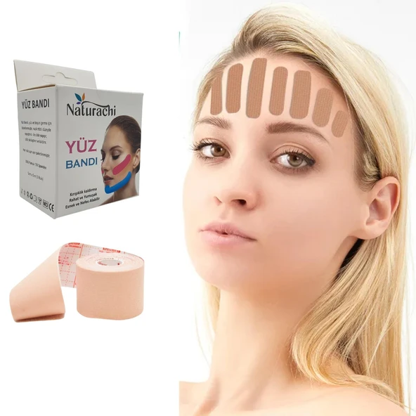 Beauty Tape Yüz Yogası İçin Kinesio Tape Face Tape Yüz Germe Bandı Bej Renk ürün görseli 1