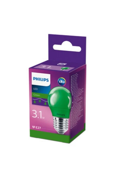 Gece lambası philips 3.1 watt e27 normal duy yeşil ürün görseli 1
