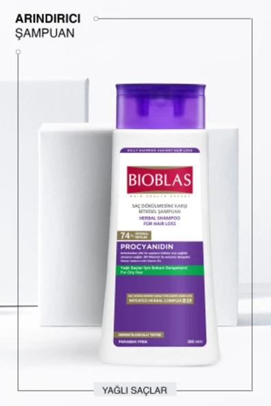 Bioblas Procyanidin Saç Dökülmesine Yağlanmaya Karşı Şampuan 360 ml ürün görseli 1