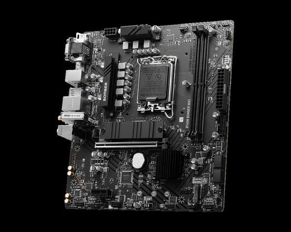 MSI B760M BOMBER WIFI DDR5 Motherboard LGA 1700 Micro ATX HDMI DP D-Sub ürün görseli 1