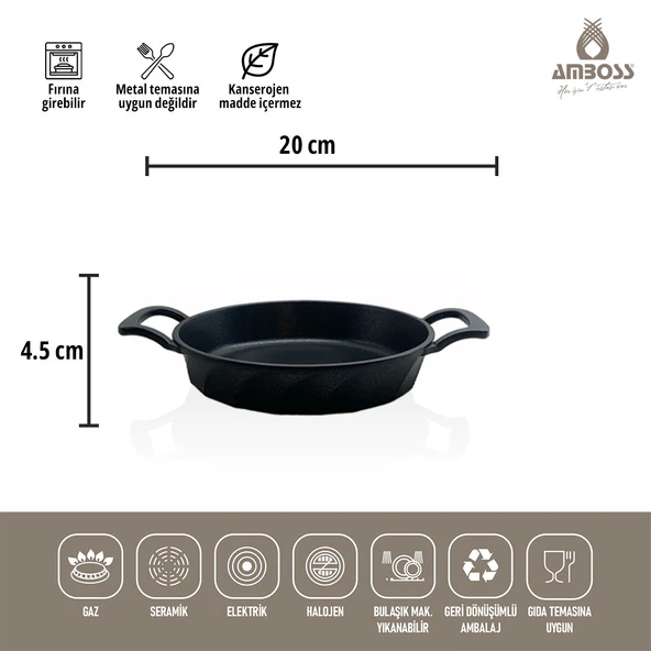 Amboss Kuvars 3 Parça Döküm Sahan Set - Resim 3