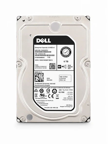 DELL EnterPrise 6TB 7.2K 12G 512e NL SAS 3.5" Server Sunucu Harddisk ST6000NM0095 1YZ210-150 0RHVWG ürün görseli 1