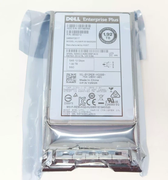 DELL Enterprise Plus 1.92TB 12G SAS SSD 2.5" Harddisk 0Y2M2R 02Y3M8 2Y3M8 HUSMR1619ASS205 ürün görseli 1