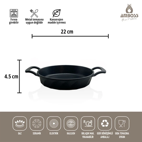 Amboss Kuvars 3 Parça Döküm Sahan Set - Resim 4