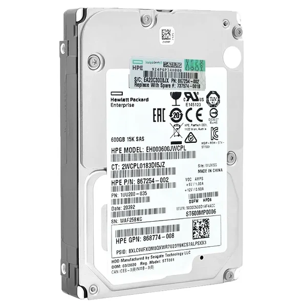 HP 600GB 15K 12G SAS 2.5" Server Sunucu Harddisk EH000600JEDHE 867254-002 hpd4 870757-B21 HP 870794-001 ürün görseli 1