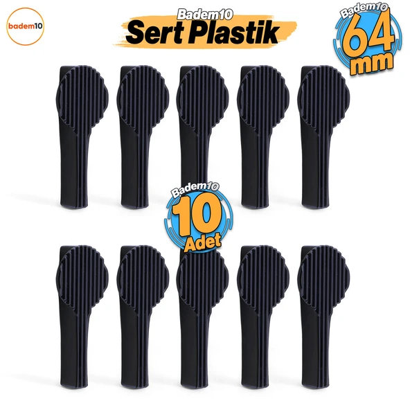Rinox Siyah Plastik Kulp 10 ADET Düğme Çekmece Mutfak Çocuk Odası Mobilya Dolabı Dolap Kulpu Kulbu ürün görseli 1