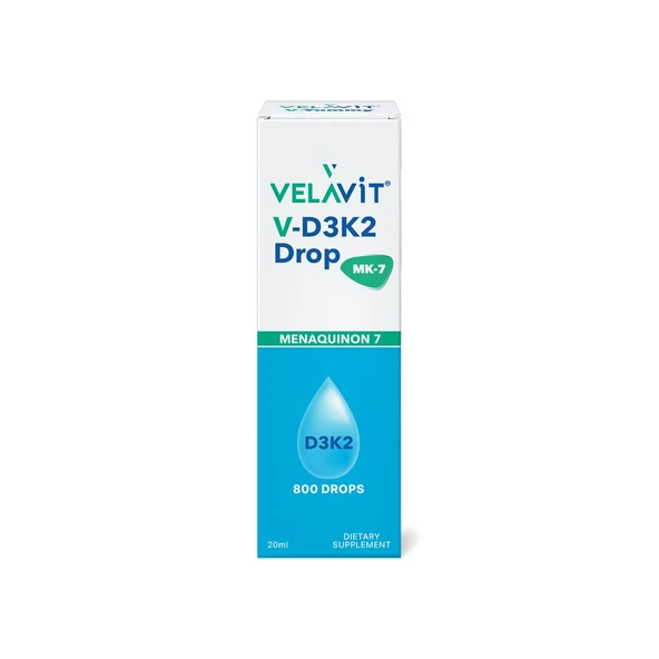 Velavit V-D3K2 Drop MK-7 D3 ve K2 Vitamini İçeren Takviye Edici Gıda 20 ml ürün görseli 1