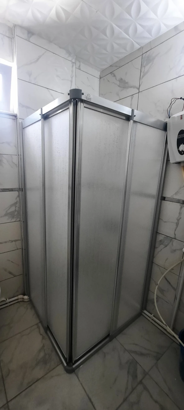 Girayduş 90x100 parlak profil köşe girişli duşakabin ürün görseli 1