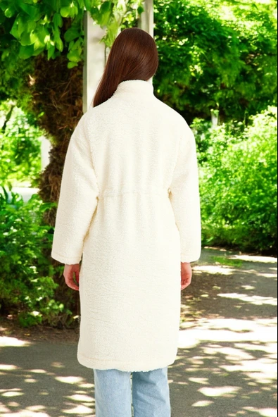 Kışlık Fermuarlı Şık Peluş Ceket - Resim 2