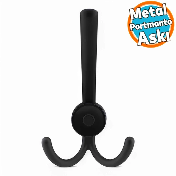 Portmanto Askı Metal Siyah Vestiyer Duvar Dolap Elbise Askısı Mobilya Askılığı Aparat ürün görseli 1