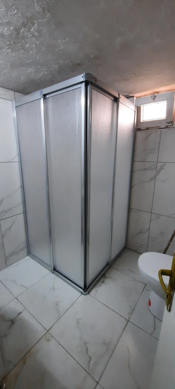 Girayduş 90x120 köşe girişli parlak profil mika duşakabin ürün görseli 1