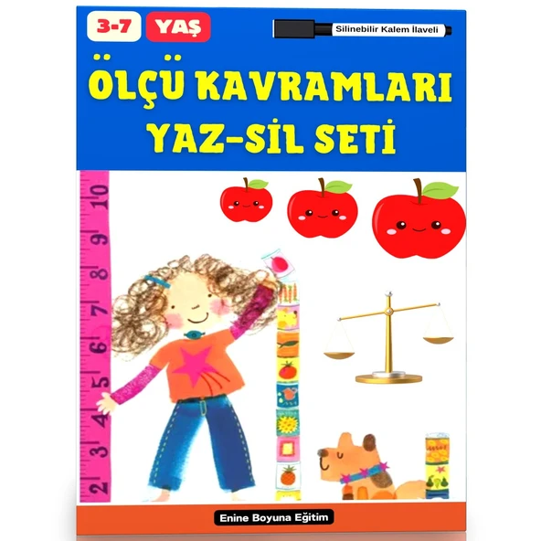 Okul Öncesi Ölçü Kavramları YAZ-SİL Seti (3-7 Yaş) ürün görseli 1