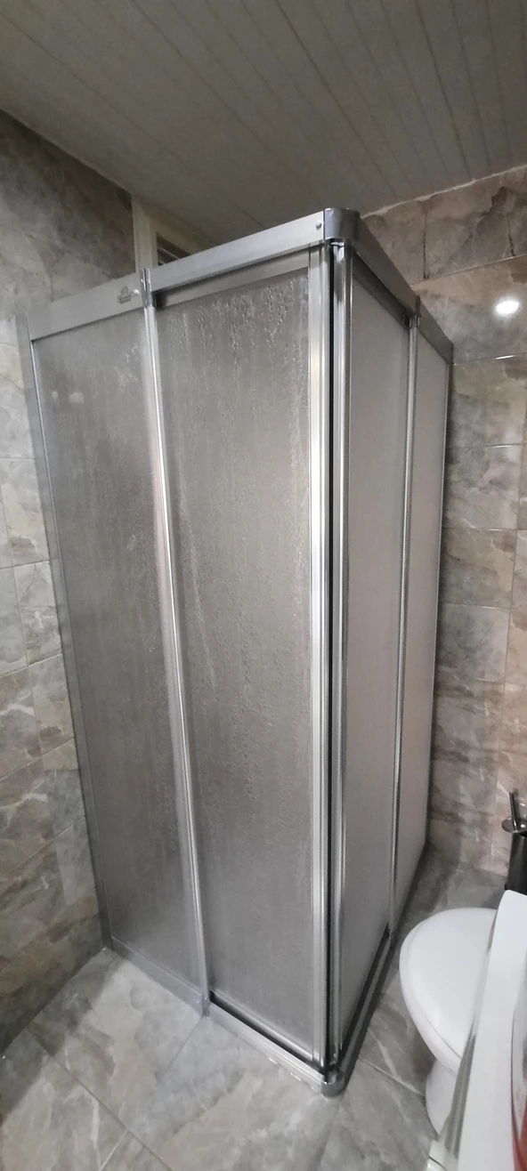 Girayduş 80x120 köşe girişli parlak profil mika duşakabin ürün görseli 1