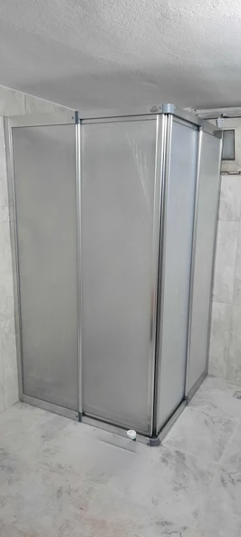 Girayduş 70x90 köşe girişli parlak profil mika duşakabin ürün görseli 1