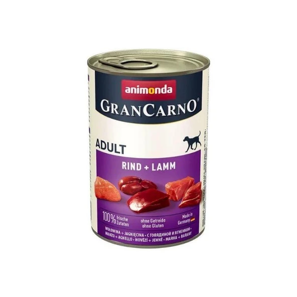 Animonda Gran Carno Sığır ve Kuzu Etli Yetişkin Konserve Köpek Maması 400 gr ürün görseli 1