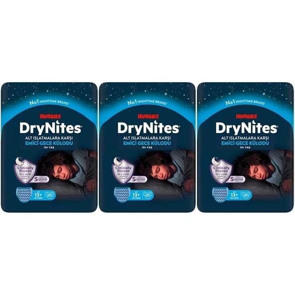 Drynites Emici Gece Külodu/Külot Bez Erkek 13+ Yaş (48-60KG) X Large 60 Adet Mega Pk (3PK*20) ürün görseli 1