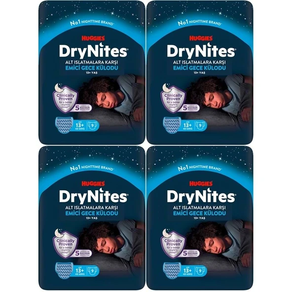 Drynites Emici Gece Külodu/Külot Bez Erkek 13+ Yaş (48-60KG) X Large 36 Adet (4PK*9) ürün görseli 1