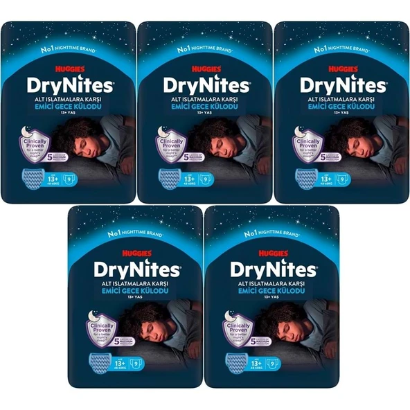 Drynites Emici Gece Külodu/Külot Bez Erkek 13+ Yaş (48-60KG) X Large 45 Adet (5PK*9) ürün görseli 1