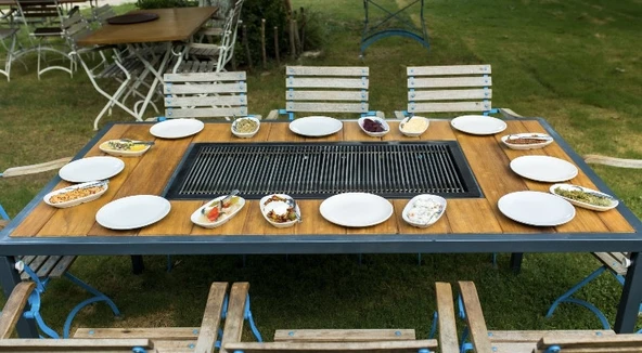 KLASİK RESTAURANT MODELİ MANGALLI MASA - Resim 3