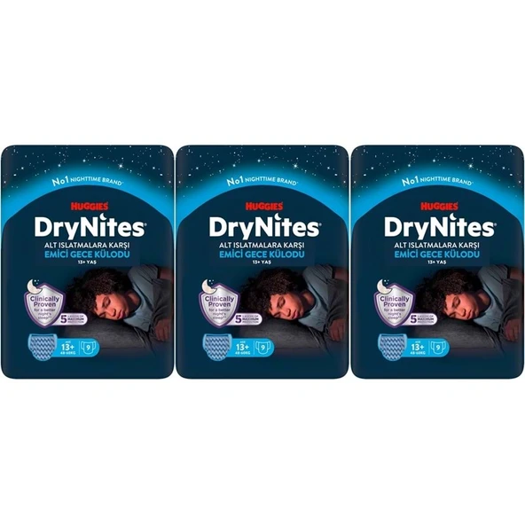 Drynites Emici Gece Külodu/Külot Bez Erkek 13+ Yaş (48-60KG) X Large 27 Adet (3PK*9) ürün görseli 1
