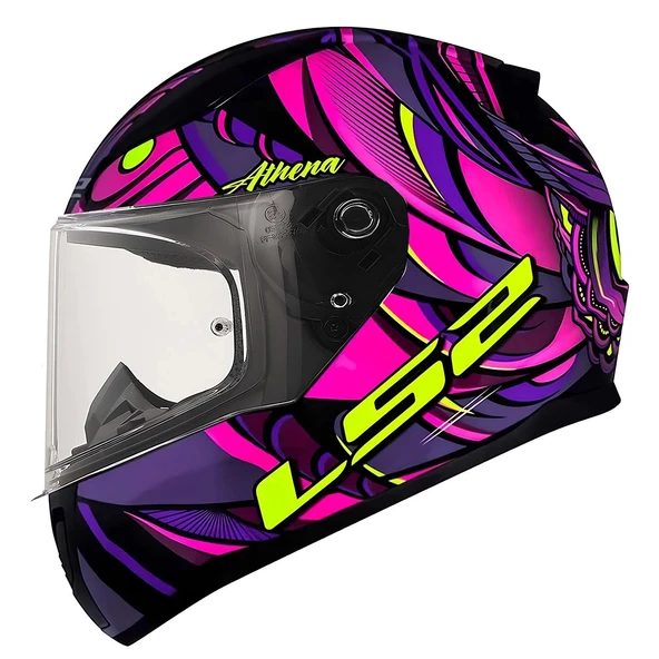 LS2 RAPID 2 ATHENA SİYAH-MOR KASK - Resim 2