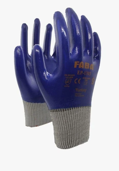 Faba EP-1303 Nitril Polyester Eldiven No 9/L ürün görseli 1