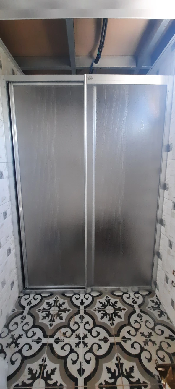 Girayduş 100cm ile 120cm arası parlak profil 1 hareketli 1sabit parlak profil mika duşakabin ürün görseli 1