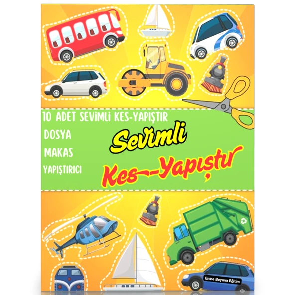 Sevimli KES Yapıştır Seti (10 Adet Kes-Yapıştır Kağıdı) ürün görseli 1