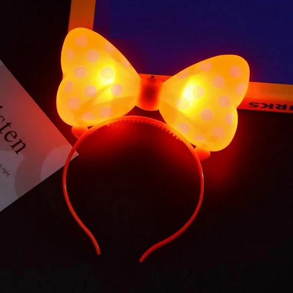 1 ADET IŞIKLI TAÇ HEAD BAND TURUNCU MİNNİE MOUSE IŞIKLI TAÇ TURUNCU MİKİ TAÇ TURUNCU ŞENLİK IŞIKLARI ürün görseli 1