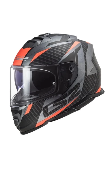 LS2 Storm 2 Racer Mat Tıtanıum-neon Turuncu Kask ürün görseli 1
