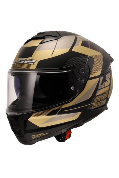 LS2 Stream 2 Road Full Face Motosiklet Kaskı Siyah Gold Gri ürün görseli 1