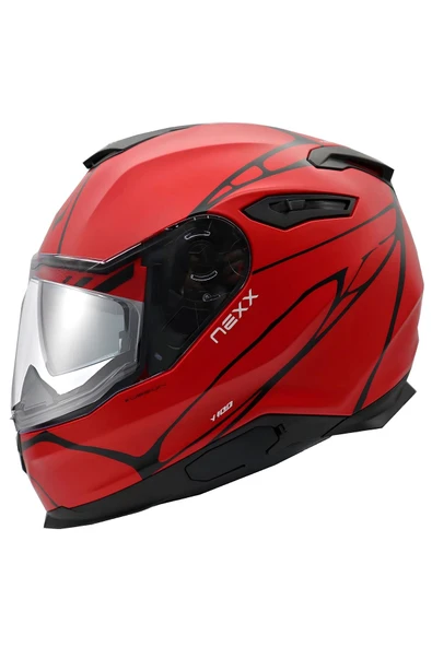 Nexx Y.100 B-sıde Mat Siyah-kırmızı Kask ürün görseli 1