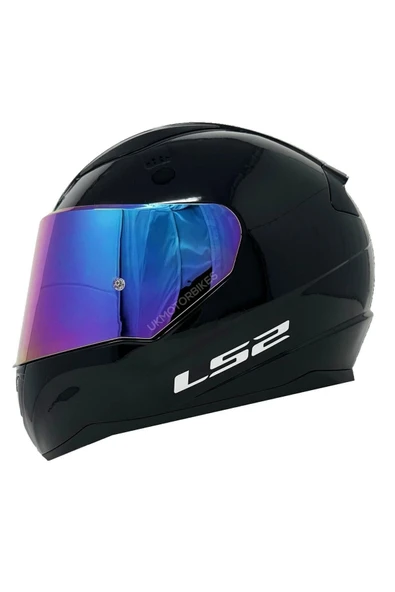 LS2 Rapıd 2 Parlak Siyah Full Face Motosiklet Kaskı Gökkuşağı Camlı + Şeffaf Camlı ürün görseli 1