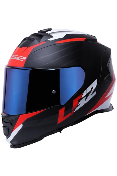 LS2 Storm 2 Nerve Kırmızı  Full Face  Motosiklet Kaskı Mavi Camlı ürün görseli 1