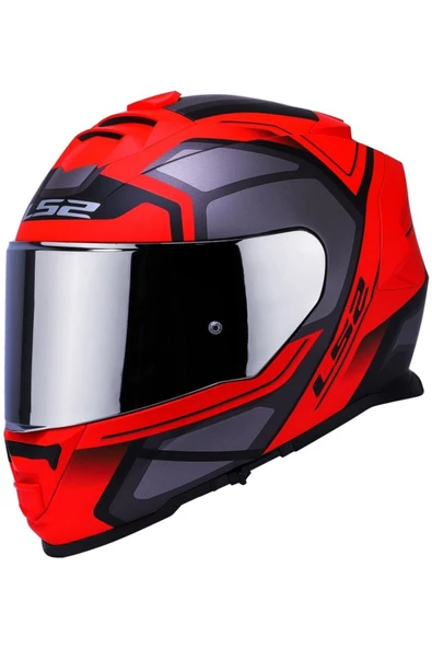 LS2 Storm 2 Faster Mat Kırmızı Fullface Motosiklet Kaskı Gri Camlı ürün görseli 1