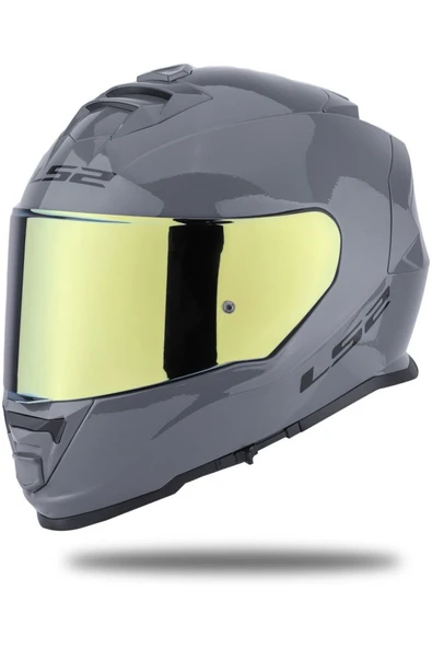 LS2 Storm 2 Nardo Gri  Full Face Motosiklet Kaskı Gold Camlı ürün görseli 1