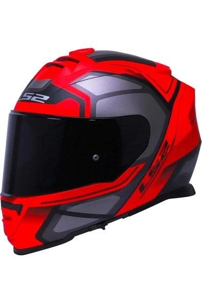LS2 Storm 2 Faster Mat Kırmızı Fullface Motosiklet Kaskı Siyah Camlı ürün görseli 1