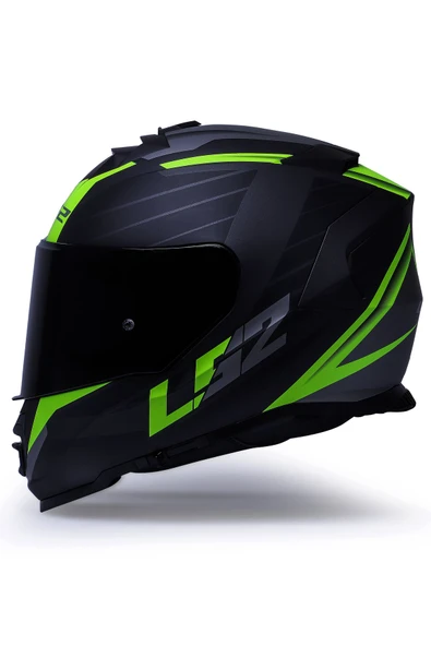 LS2 Storm Nerve Mat Siyah Neon Sarı Kask Siyah Camlı ürün görseli 1