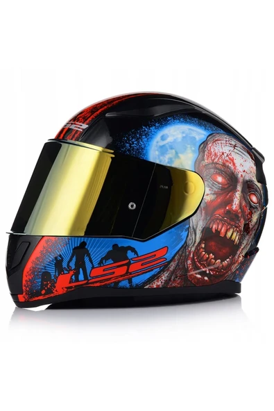 LS2 Rapıd 2 Zombıe Fullface Motosiklet Kaskı Gold Camlı + Şeffaf Camlı ürün görseli 1