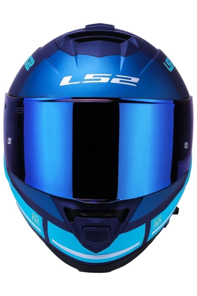 LS2 Storm 2 Slant Mat Mavi Turuncu Kask - Resim 4