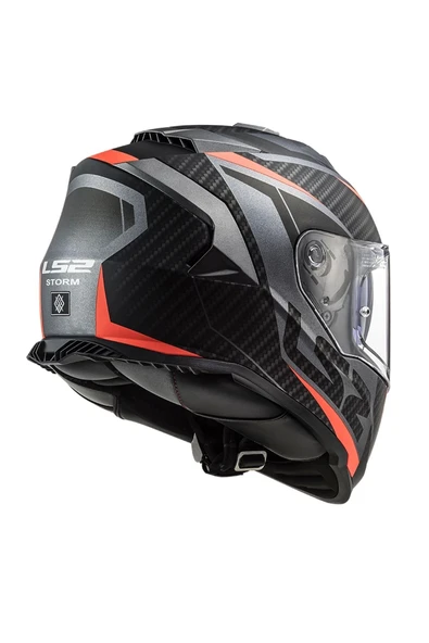 LS2 Storm 2 Racer Mat Tıtanıum-neon Turuncu Kask - Resim 2