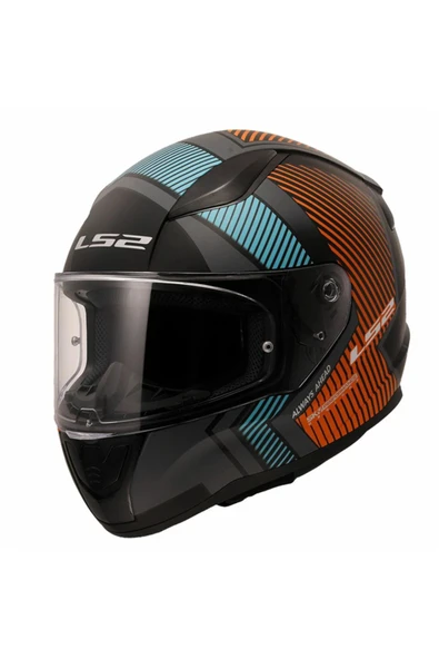 LS2 Rapıd 2 Extra Kapalı Kask Mat Gri - Neon Turuncu ürün görseli 1