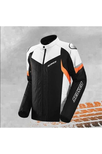 Scoyco JK176 WATERPROOF 4 MEVSİM MOTOSİKLET MONTU SİYAH TURUNCU GRİ ürün görseli 1
