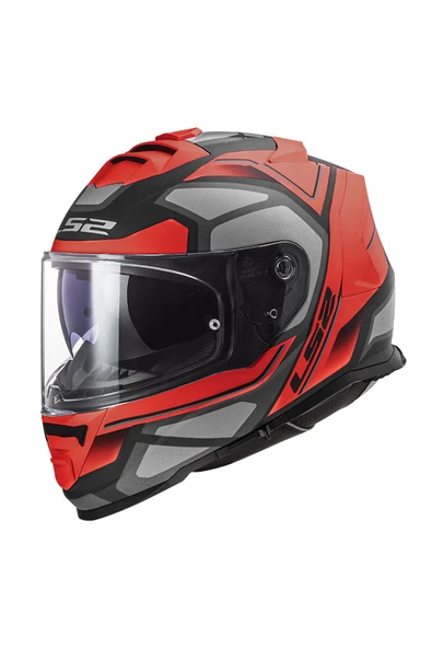LS2 STORM 2 FASTER MAT KIRMIZI-TITANIUM KASK - Resim 3