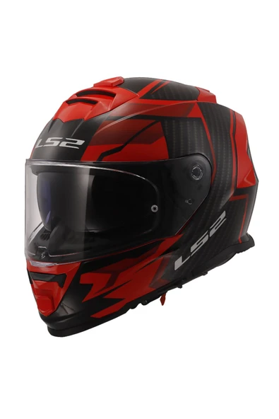 LS2 Storm 2 Tracker Full Face Motosiklet Kaskı Siyah-Kırmızı ürün görseli 1