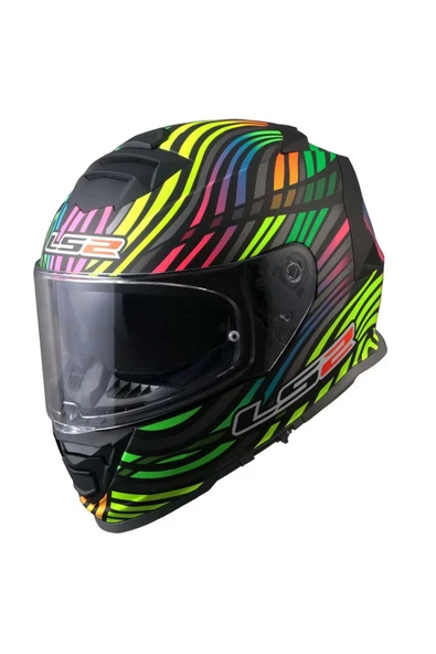 LS2 Storm 2 Power Mat Siyah-gökkuşağı Kask - Resim 2